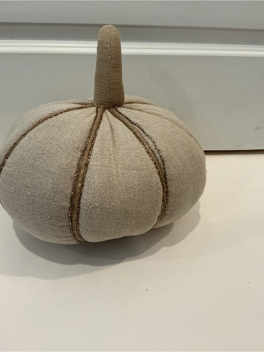 Pottery Barn Pumpkin Shape Linen Pillow